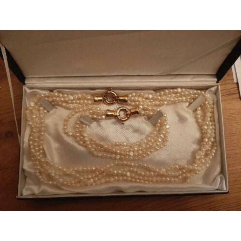 zoetwater parels, ketting met armband