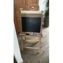 Kinder whiteboard en krijtbord hout met krijt/ magneetjes