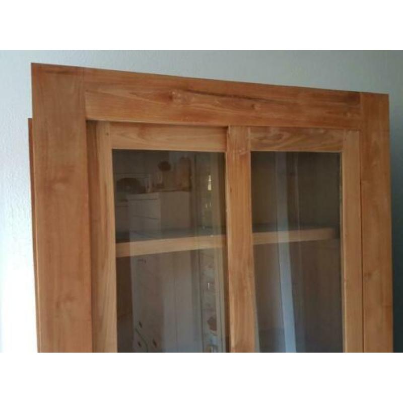 Teak kast vitrinekast buffetkast kast met schuifdeuren