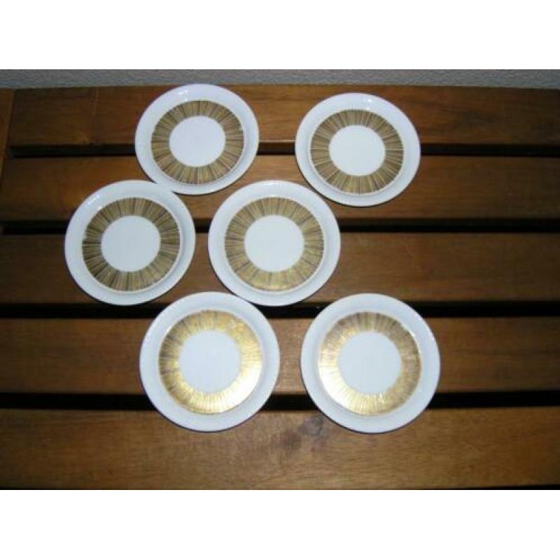 6 Rosenthal Studio-Linie petitfour schaaltjes wit/goud