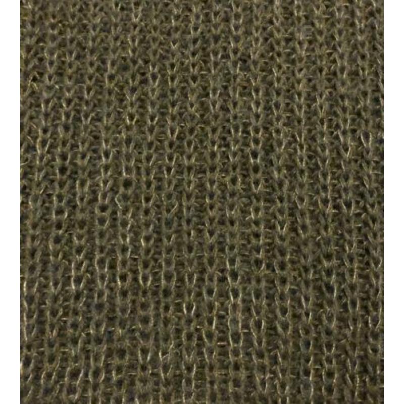 Olijfgroene jurk mt 36/38 mix alpaca mohair zijde.