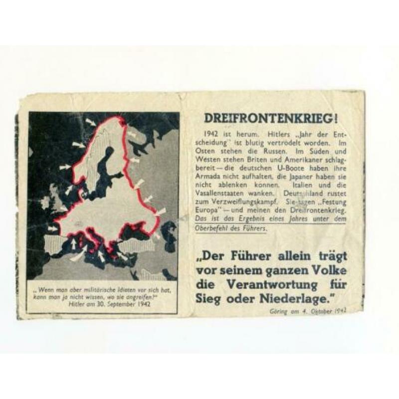 Propaganda flyer anti Duitsland 1941/42 Dreifrontenkrieg