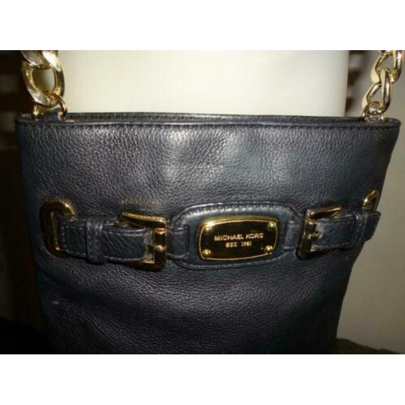 D4A Michael Kors zwarte leren schoudertas ketting band