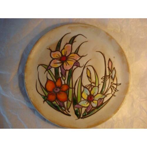 Vallauris Fait Main wandbord met decoratieve bloemen!