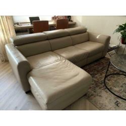 Bankstel leer Beige merk Ital in perfecte staat