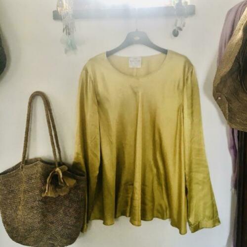 Forte forte zijden limegeel blouse vib IV L 40