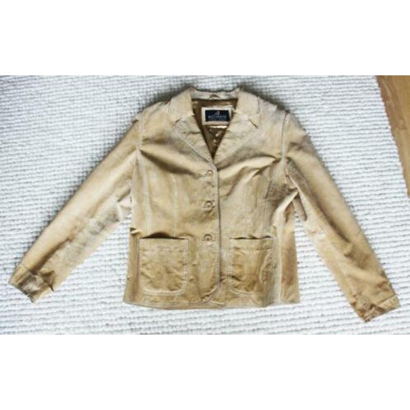Prachtige Creme Suède Jas (L) winterjas