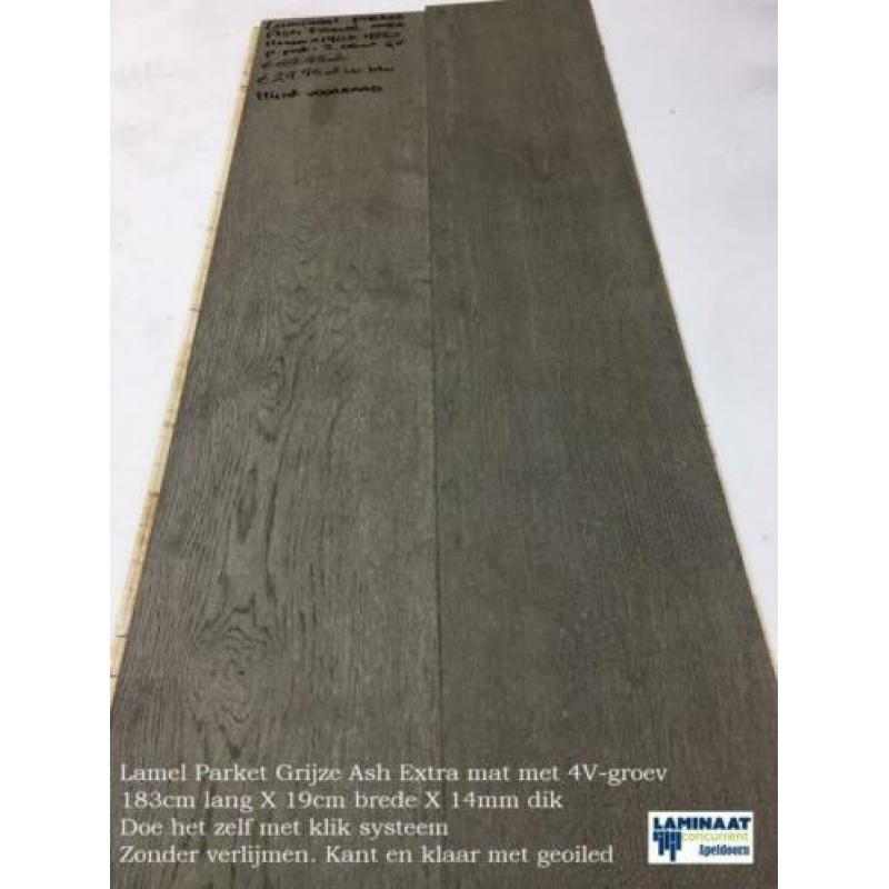 Lamel Parket Grijs Ash Eik Matt Lang plank €16,95p/m2