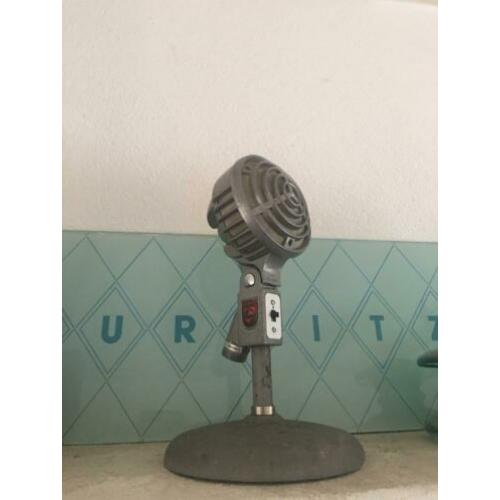 Vintage jaren 50 Philips microfoon op tafelstandaard
