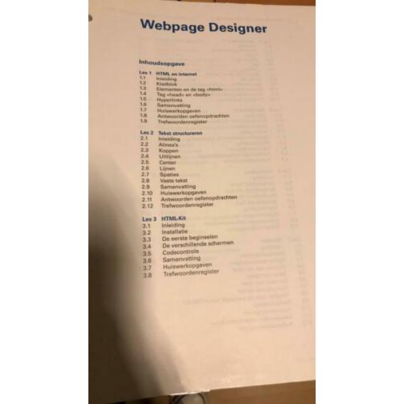 NHA webpage designer cursus, 2 mappen vol html css enz