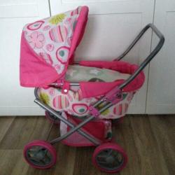 poppenwagen met reiswieg en boodschappenmandje 3-6 jaar