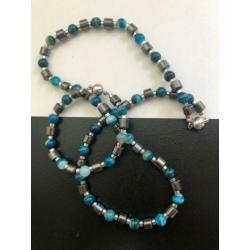 6502 Mooie ketting met armband van o.a. halfedelsteen Agaat
