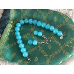 Nieuwe chalcedoon blauw armband en oorbellen