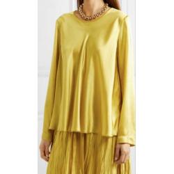 Forte forte zijden limegeel blouse vib IV L 40