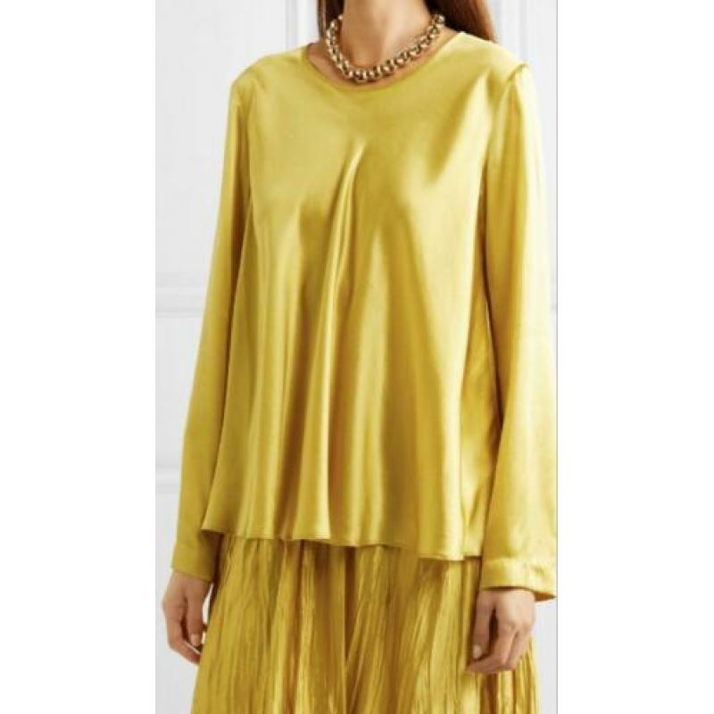 Forte forte zijden limegeel blouse vib IV L 40