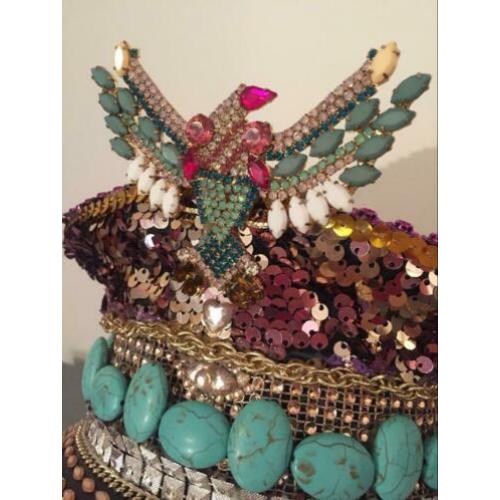 Kapiteinspet carnaval hoed bling pailletten bling festival