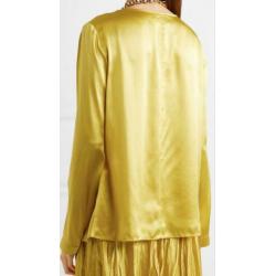 Forte forte zijden limegeel blouse vib IV L 40