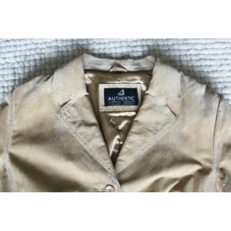 Prachtige Creme Suède Jas (L) winterjas