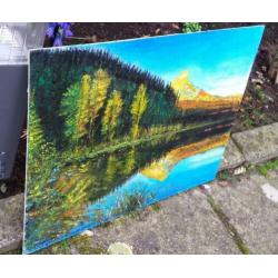 Schilderij " Morning blue ". Olieverf.