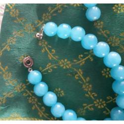 Nieuwe chalcedoon blauw armband en oorbellen