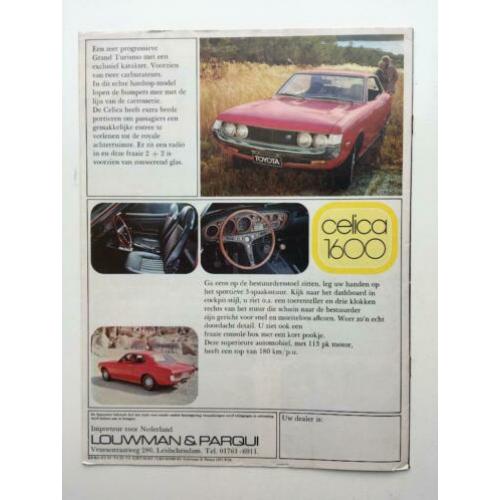 Toyota Programma 1971 Celica Crown Carina Corona – Folder