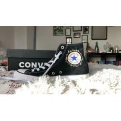 Converse all star zwart geborduurd