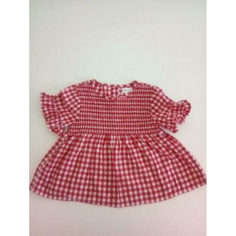 ZGAN Zara blouse tuniek schmock rood wit geruit maat 92