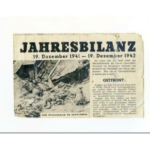 Propaganda flyer anti Duitsland 1941/42 Dreifrontenkrieg
