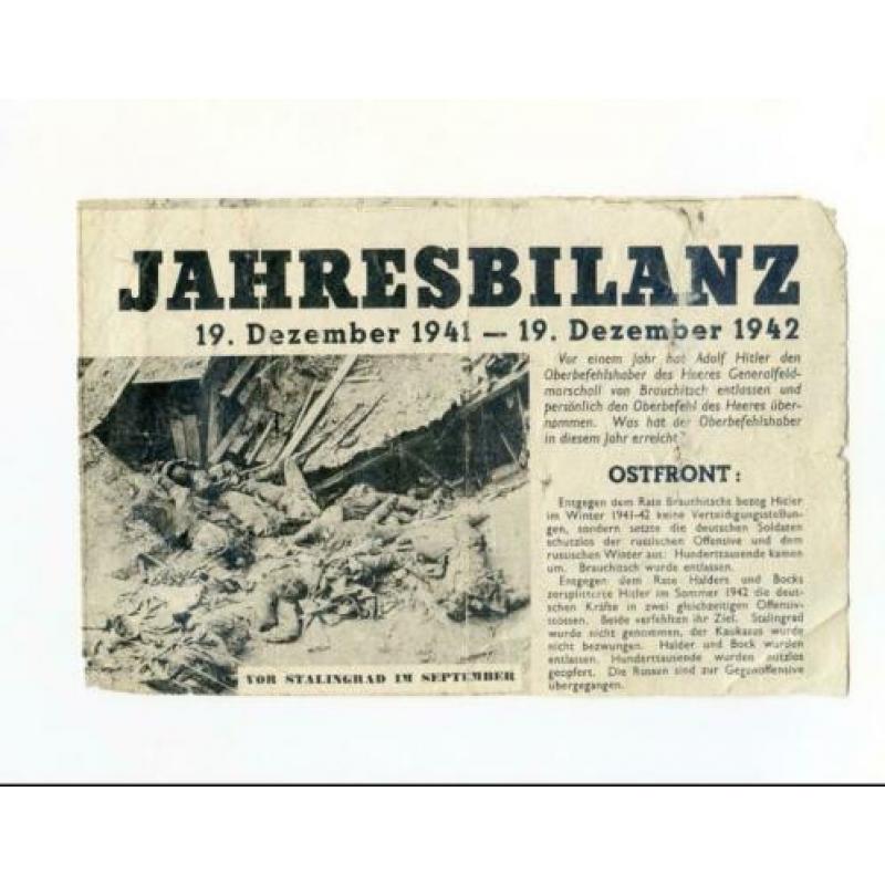 Propaganda flyer anti Duitsland 1941/42 Dreifrontenkrieg