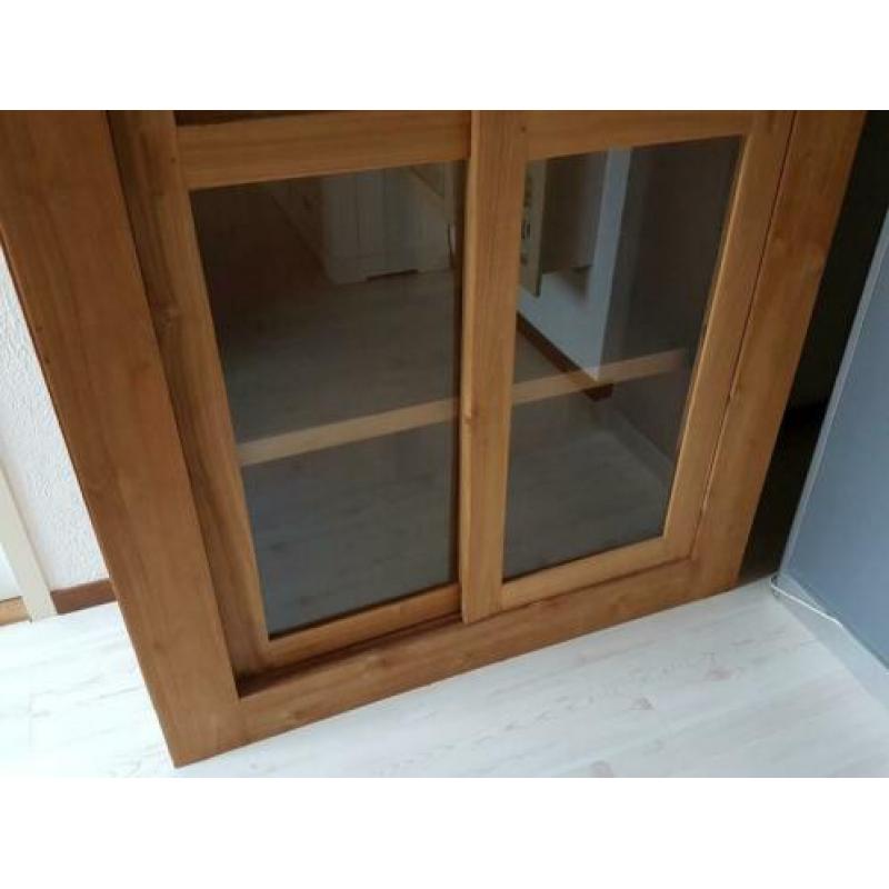Teak kast vitrinekast buffetkast kast met schuifdeuren