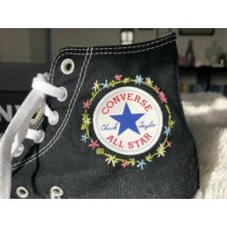 Converse all star zwart geborduurd