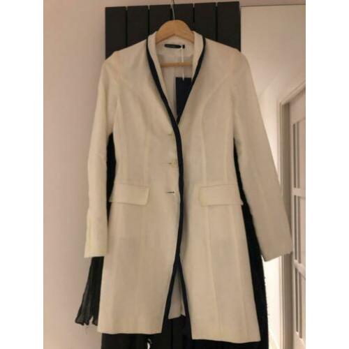 Luxe lange blazer van 100% linnen, cane & cane, maat 34