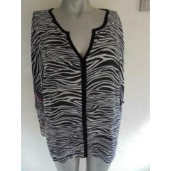 prachtige zwart witte blouse merk Enjoy maat L