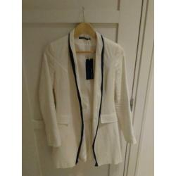 Luxe lange blazer van 100% linnen, cane & cane, maat 34
