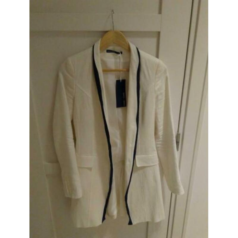 Luxe lange blazer van 100% linnen, cane & cane, maat 34
