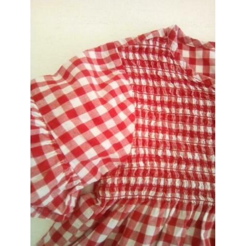 ZGAN Zara blouse tuniek schmock rood wit geruit maat 92