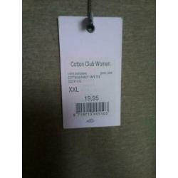 Cotton Club nieuwe top, zacht olijfgroen, maat L