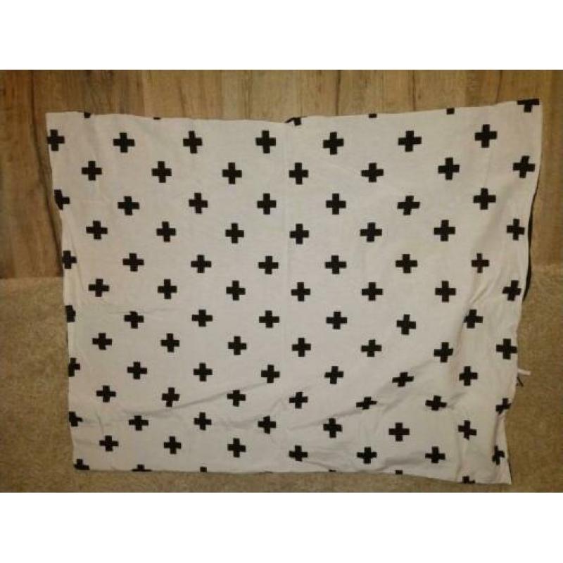 ledikantdeken zwart wit wafel 120 x 150