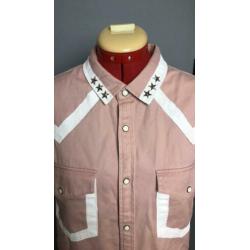 Roze overhemd met sterren studs