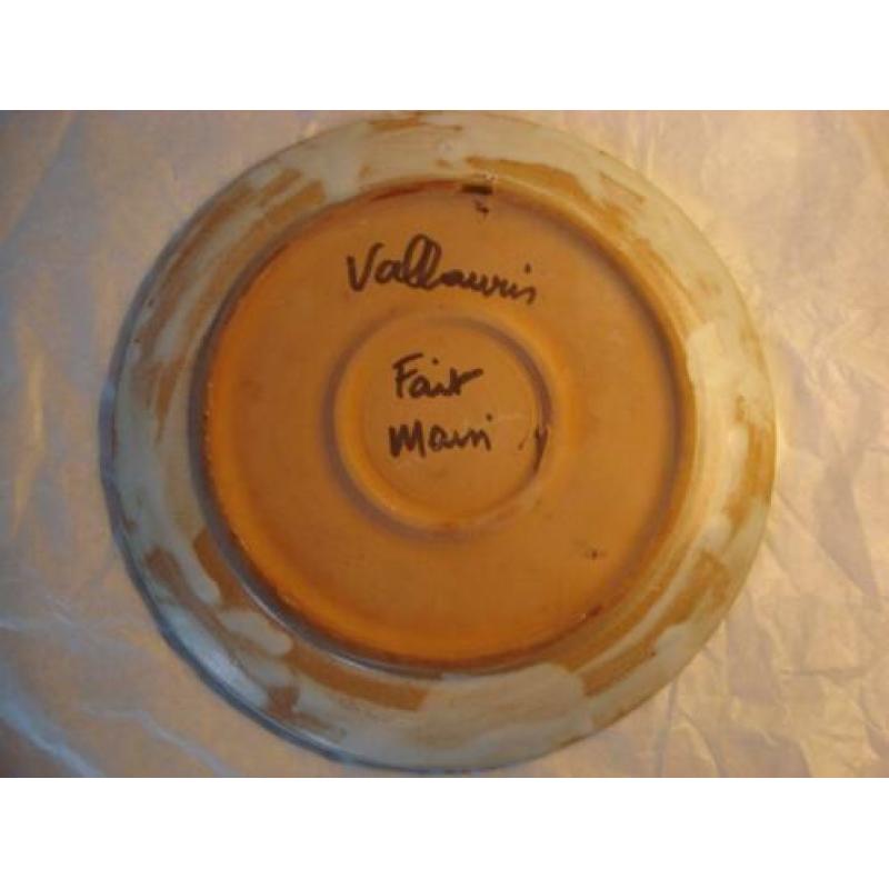 Vallauris Fait Main wandbord met decoratieve bloemen!