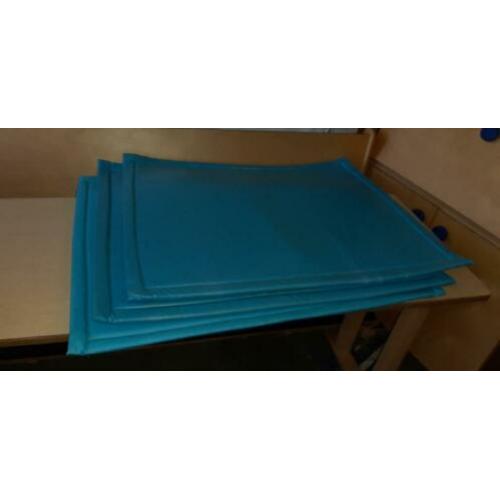 Nog 2x Jollein boxkleed 80 x 95cm blauw gecoat doek