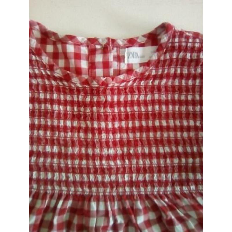 ZGAN Zara blouse tuniek schmock rood wit geruit maat 92
