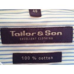 Nieuw Tailor &Son Overhemd met blauwe kleur maat 40
