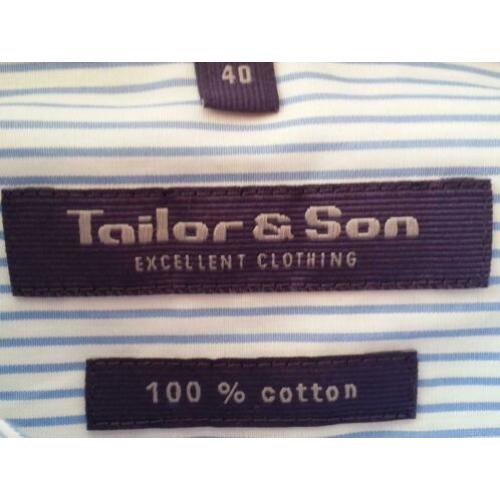 Nieuw Tailor &Son Overhemd met blauwe kleur maat 40