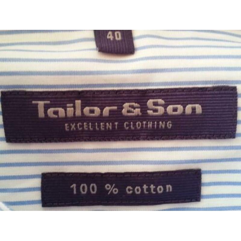 Nieuw Tailor &Son Overhemd met blauwe kleur maat 40