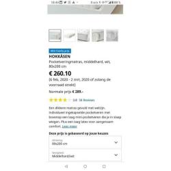 2x matras 80 x 200 als nieuw
