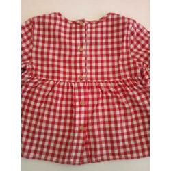ZGAN Zara blouse tuniek schmock rood wit geruit maat 92