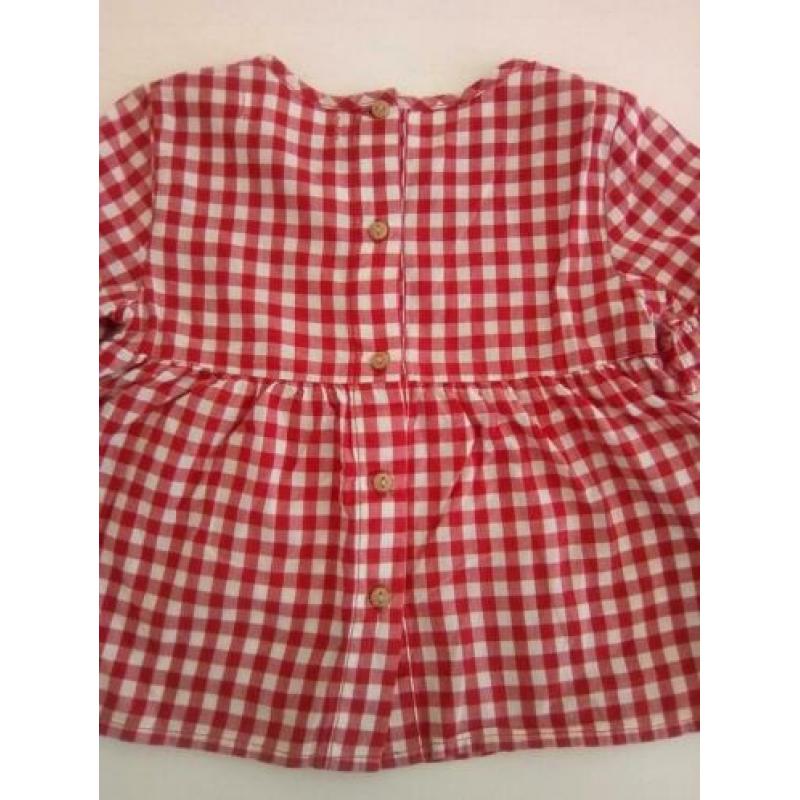 ZGAN Zara blouse tuniek schmock rood wit geruit maat 92