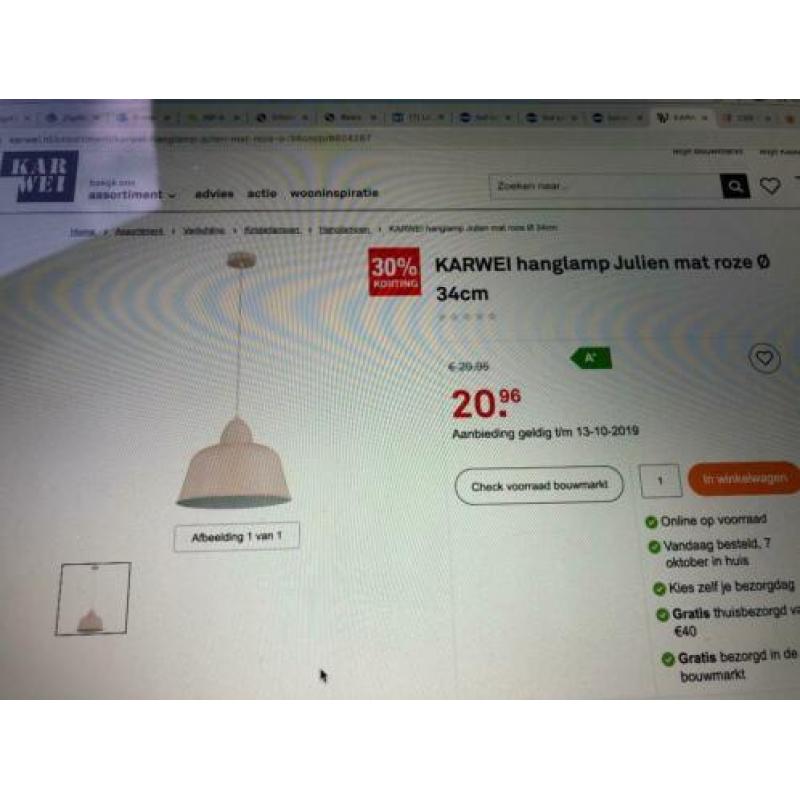 Roze Lamp kinderkamer, als nieuw!