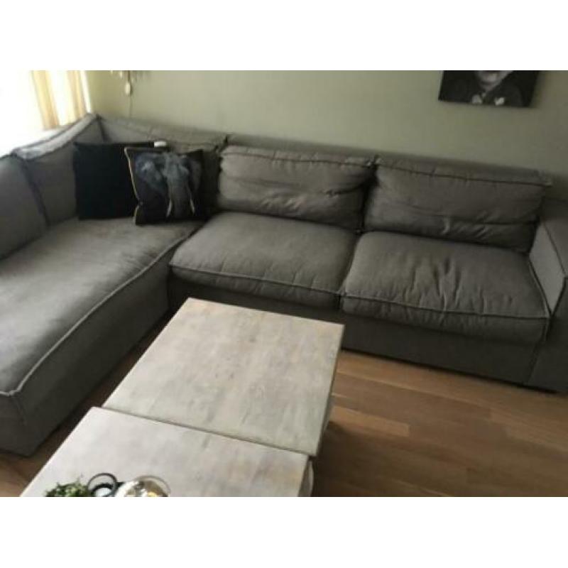 Gratis hoekbank (antraciet/bruin)
